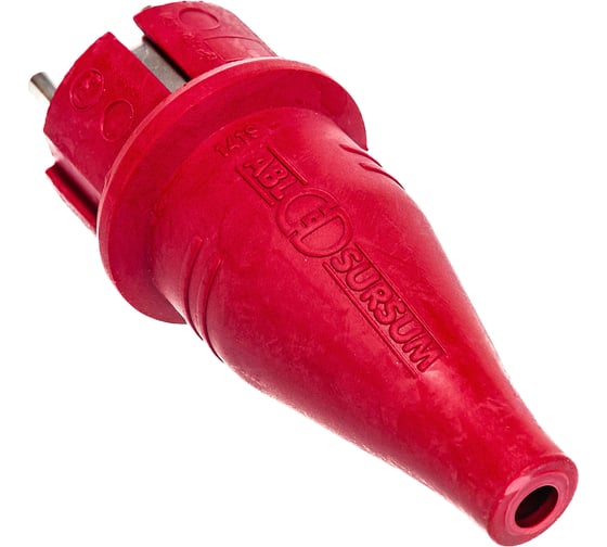 Резиновая вилка с мультизаземлением ABL IP44 16A 2P+E 250V, красный 1419140