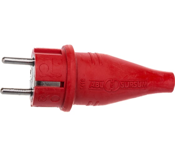 Резиновая вилка с мультизаземлением ABL IP44 16A 2P+E 250V, красный 1419140