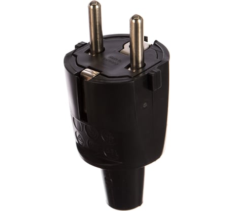 Вилка ПВХ с мультизаземлением ABL 16A 2P+E 250V, черный 1418000
