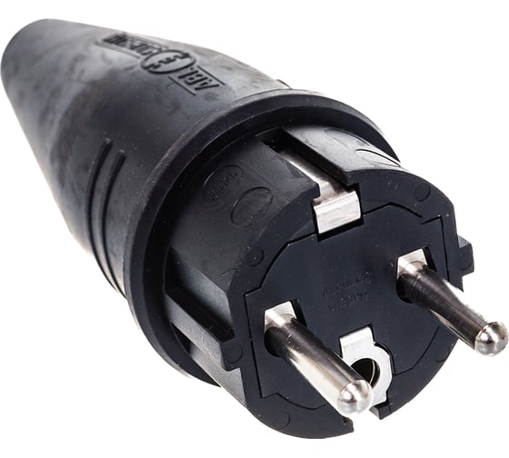 Резиновая вилка с мультизаземлением ABL IP44 16A 2P+E 250V, черный 1419190