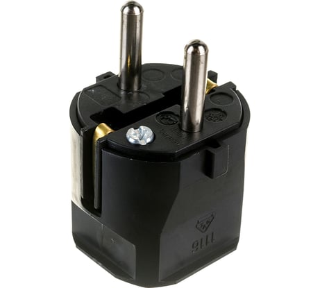 Вилка ABL термопласт 16A 2P+E 250V, черный 1116100
