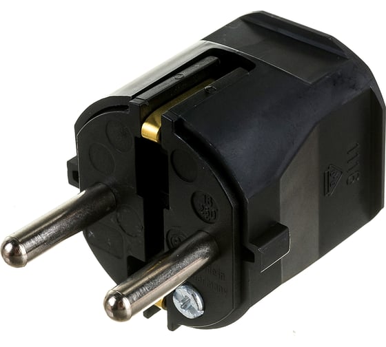 Вилка ABL термопласт 16A 2P+E 250V, черный 1116100
