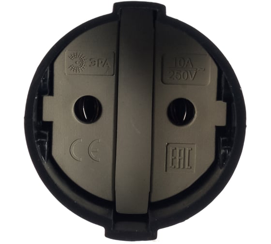 Кабельная розетка ЭРА Rx1-B Rx1 б/з прямая 10A черная Б0039681