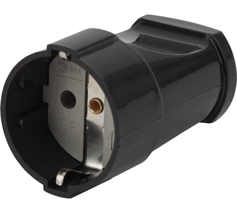 Кабельная розетка ЭРА Rx2-B Rx2 с/з прямая 16A черная Б0039683