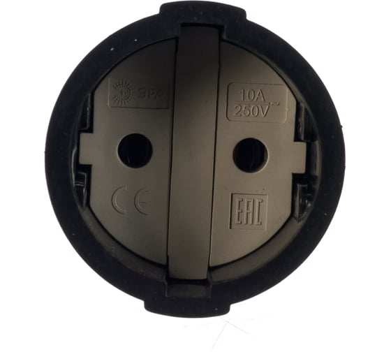 Кабельная розетка ЭРА Rx3-B Rx3 б/з прямая ПВХ 10A черная Б0039684