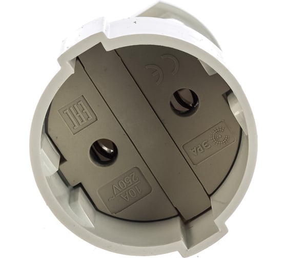 Кабельная розетка ЭРА Rx1-W Rx1 б/з прямая 10A белая Б0039680