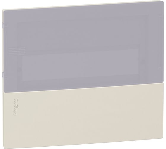 Передняя панель Systeme Electric Mini Pragma New, бежевая, 1P/18М, для встраиваемого щита, дымчатая дверь SE MIP40118T 1
