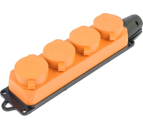 Переносная розетка STEKKER 4-местная c/з, rst16-24-44-5 (рп 16-232), 250в, 16а, ip44, оранжевый, 49404