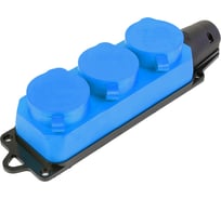 Переносная розетка STEKKER 3-местная c/з, rst16-23-44-4 (рп 16-334), 250в, 16а, ip44, синий, 49403