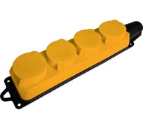 Переносная розетка STEKKER 4-местная c/з, rst16-24-44-6 (рп 16-232), 250в, 16а, ip44, желтый, 49406