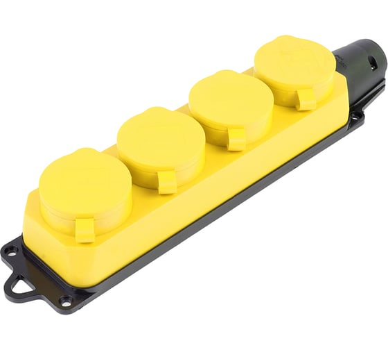 Переносная розетка STEKKER 4-местная c/з, rst16-24-44-6 (рп 16-232), 250в, 16а, ip44, желтый, 49406 1
