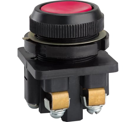 Кнопочный выключатель Электротехник Ке-011 у3 исп.2, красный, 1з и 1р, цилиндр, ip40,10а, 660в, ET502423