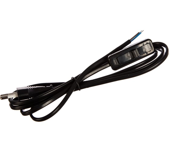 Сетевой шнур с выключателем FERON 230V 1.9м черный, KF-HK-1 23050