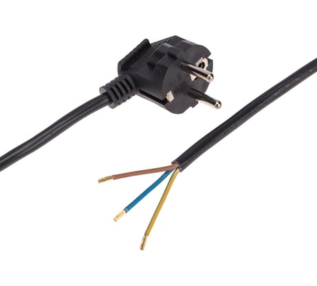 Электрический шнур с вилкой REXANT пвс 3x1,0 мм2 5м (черный) 11-1322