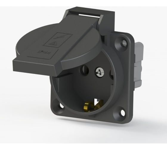 Щитовая внешняя розетка с крышкой NE-AD 1x16 A IP 44, 1/35/350, КОМПЛЕКТ 10 штук, 2001-S-10