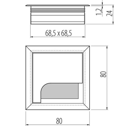 Пропуск для кабеля GTV Merida 80x80, алюминий LB-K80x80-05