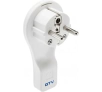 Угловая электрическая вилка GTV 16А, 250V, без провода, плоская, белая AE-VA1UNI-00