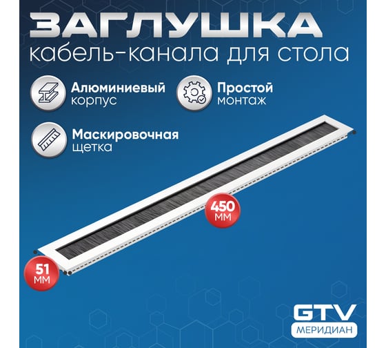 Пропуск для кабеля GTV Merida 51x450, алюминий LB-51X450-05