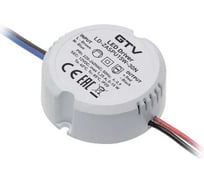 Блок питания для светодиодов GTV 220/12V 15W, IP20, размер 55х22 мм LD-ZASPU15W-30N