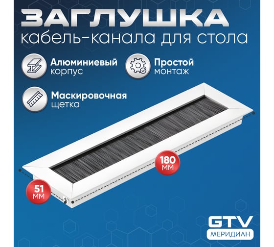 Пропуск для кабеля GTV Merida 51x180, алюминий LB-51X180-05