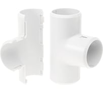 Разборный тройник Промрукав белый д20 50шт PR.07320б