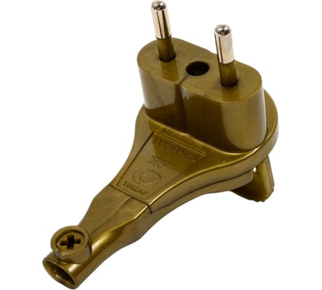 Плоская угловая вилка Electraline 6А золотая 55058