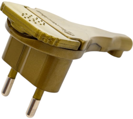 Плоская угловая вилка Electraline 6А золотая 55058