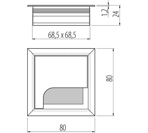 Пропуск для кабеля GTV Merida 80x80, черный LB-K80x80-20