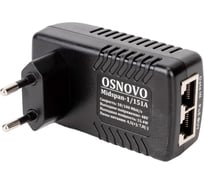 PoE-инжектор OSNOVO Midspan-1/151A Fast Ethernet на 1 порт. sct0709