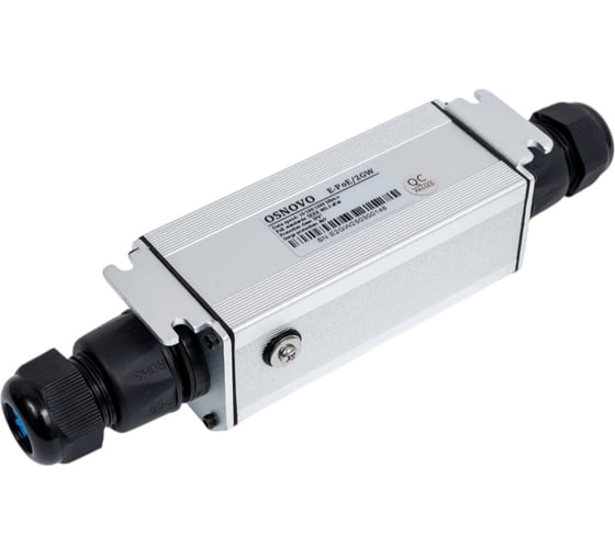 Уличный PoE удлинитель OSNOVO E-PoE/2GW 10/100/1000M Gigabit Ethernet до 500м (до 22W) со встроенной грозозащитой 6kV. sct1140