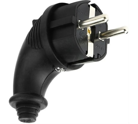 Вилка угловая 2Р+РЕ 1х16А 220-240V (каучук) 24/240шт Lezard 106-0400-0108/108 106-0400-0108