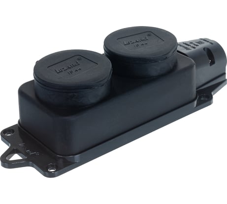 Двойная розетка наружной установки Lezard 110 с заглушками 2Р+РЕ 1х16А 220-240V 106-0400-0110/110