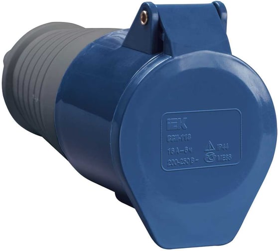 Кабельная розетка IEK 16A 2P+Е 220В IP44 213 ИЭК PSR21-016-3