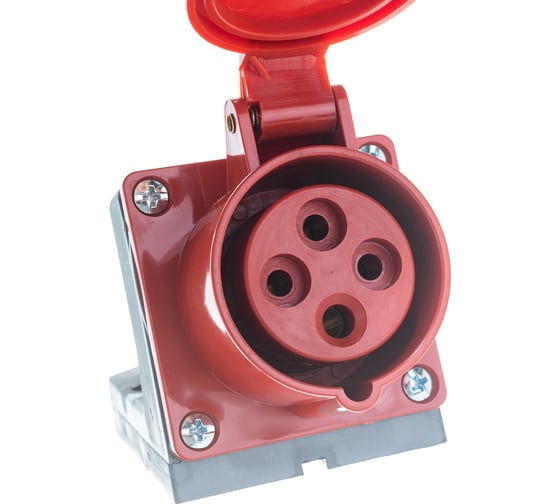 Розетка наружной установки IEK 16А 3P+Е 380В IP44 114 ИЭК PSR12-016-4