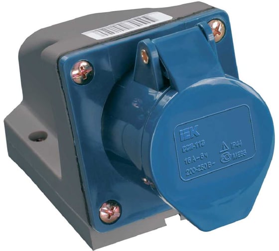 Розетка наружной установки IEK 32А 2P+Е 220В IP44 123 ИЭК PSR11-032-3