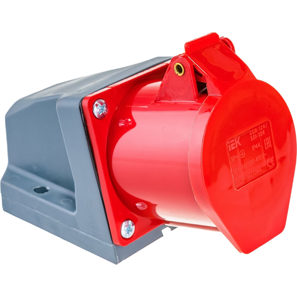 Розетка наружной установки IEK 32А 3P+Е 380В IP44 124 ИЭК PSR12-032-4 ...