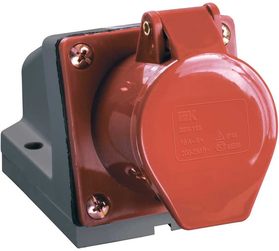 Розетка наружной установки IEK 32А 3P+Е 380В IP44 124 ИЭК PSR12-032-4