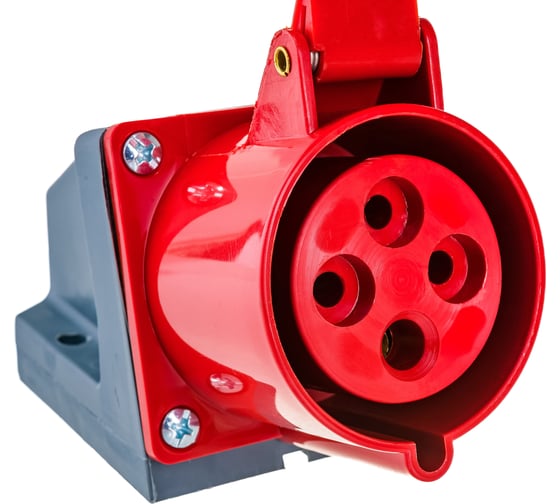 Розетка наружной установки IEK 32А 3P+Е 380В IP44 124 ИЭК PSR12-032-4