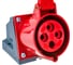 Розетка наружной установки IEK 32А 3P+Е 380В IP44 124 ИЭК PSR12-032-4 4