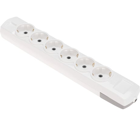 Колодка REXANT premium 6 гнезд, с заземлением, белый 13-4403