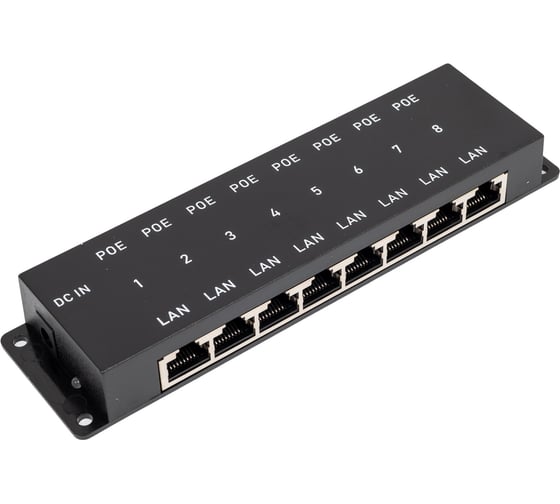 Пассивный PoE-инжектор OSNOVO Midspan-8/P Fast Ethernet на 8 портов. sct0947 1