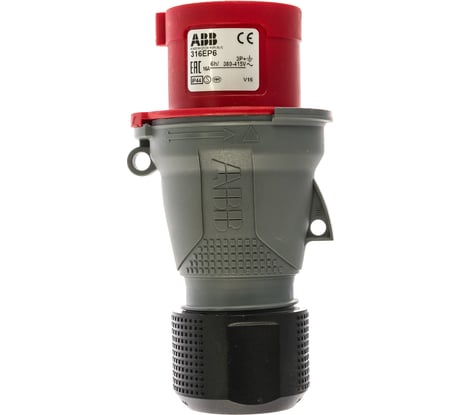 Кабельная вилка ABB 16А 3Р+E IР44 переносная 415В Easy&Safe 2CMA101956R1000