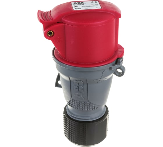 Кабельная розетка ABB Easy&Safe 316EC6, 16А, 3P+E, IP44, 6ч 2CMA102012R1000 1