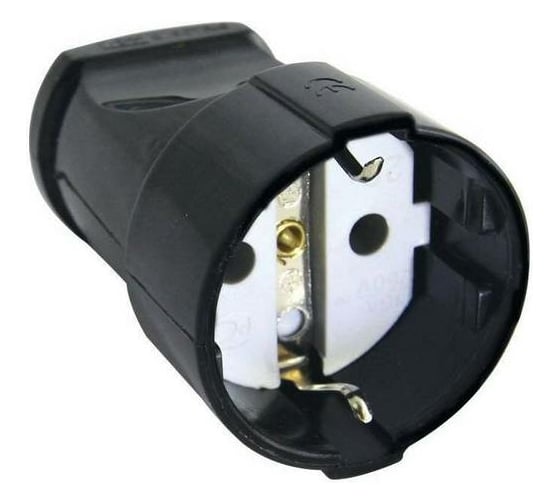 Кабельная розетка duwi с/з 16А 250В ABS-пластик, черная 24208 6