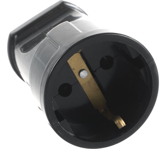 Кабельная розетка duwi с/з 16А 250В ABS-пластик, черная 24208 6