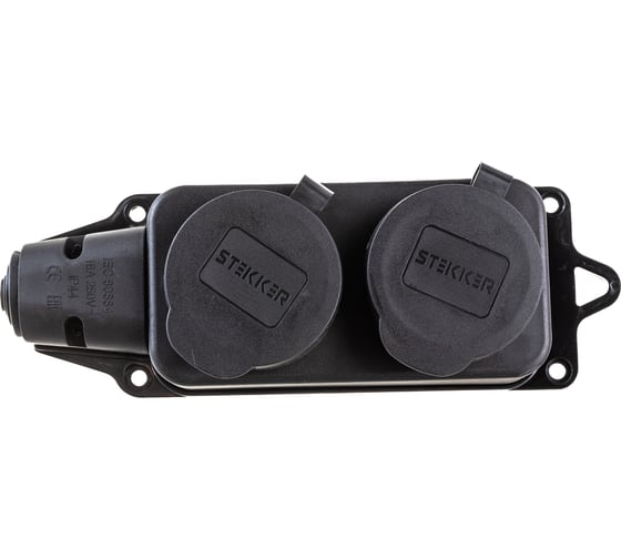 Переносная штепсельная розетка STEKKER двухместная, 230В 16А IP44 RST16-22-44 РП 16-232 32738