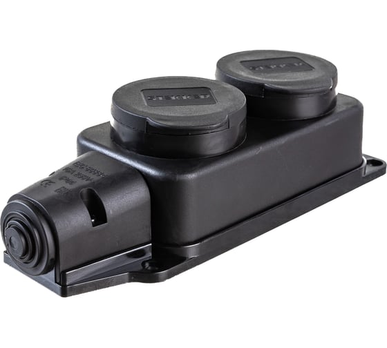 Переносная штепсельная розетка STEKKER двухместная, 230В 16А IP44 RST16-22-44 РП 16-232 32738