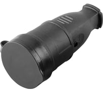 Переносная розетка STEKKER с крышкой, одноместная, 230В 16А IP44 черная RST16-21-44 РА 16-005 32751 16005351