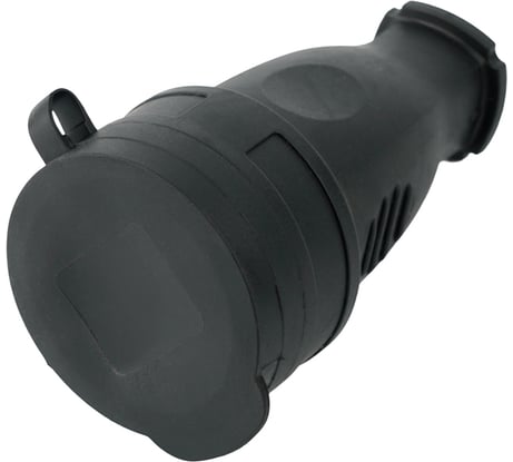 Переносная розетка STEKKER с крышкой, одноместная, 230В 16А IP44 черная RST16-21-44 РА 16-005 32751