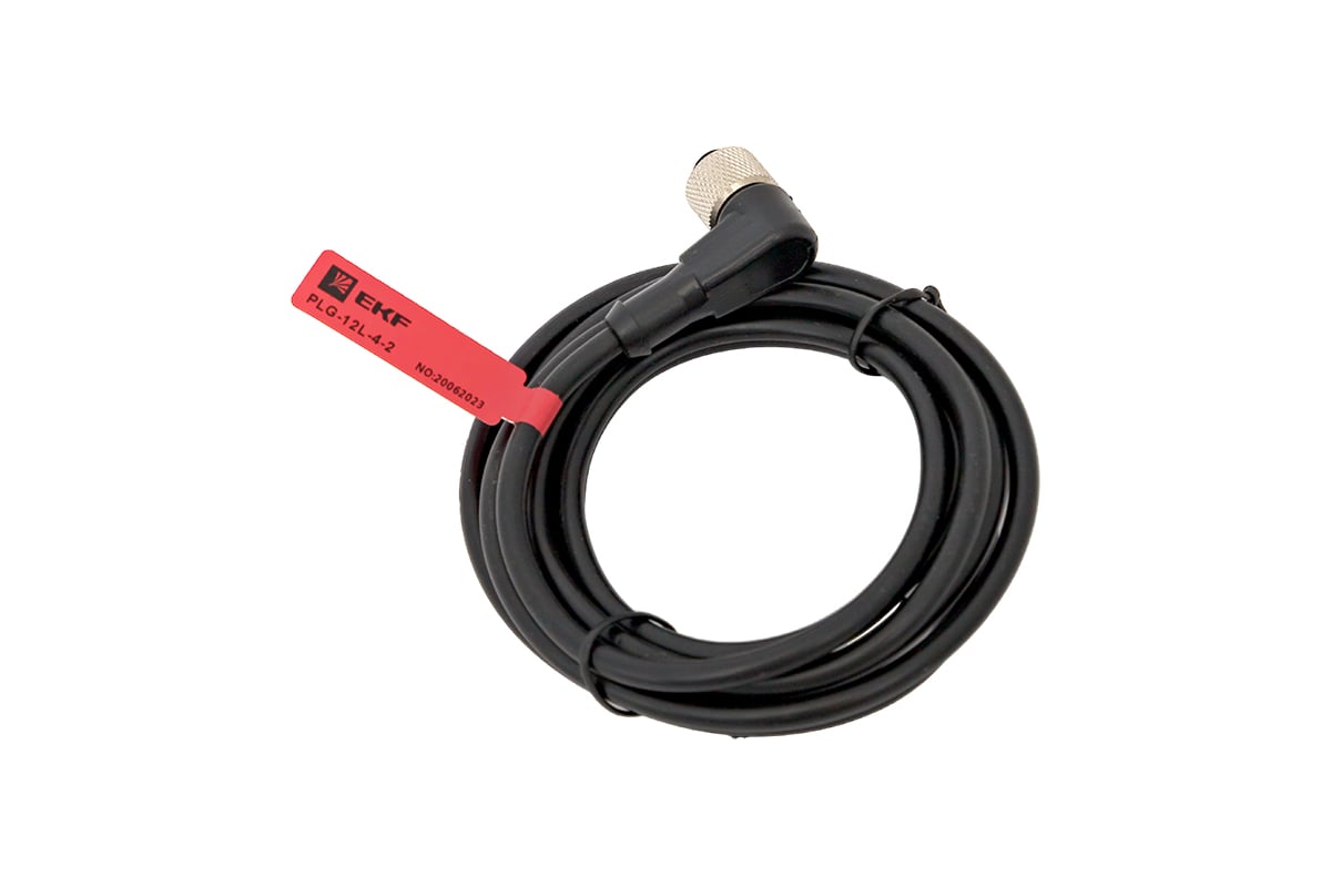 Кабель-разъем EKF М12 4-PIN угловой PLG-12L-4-2 - выгодная цена, отзывы ...